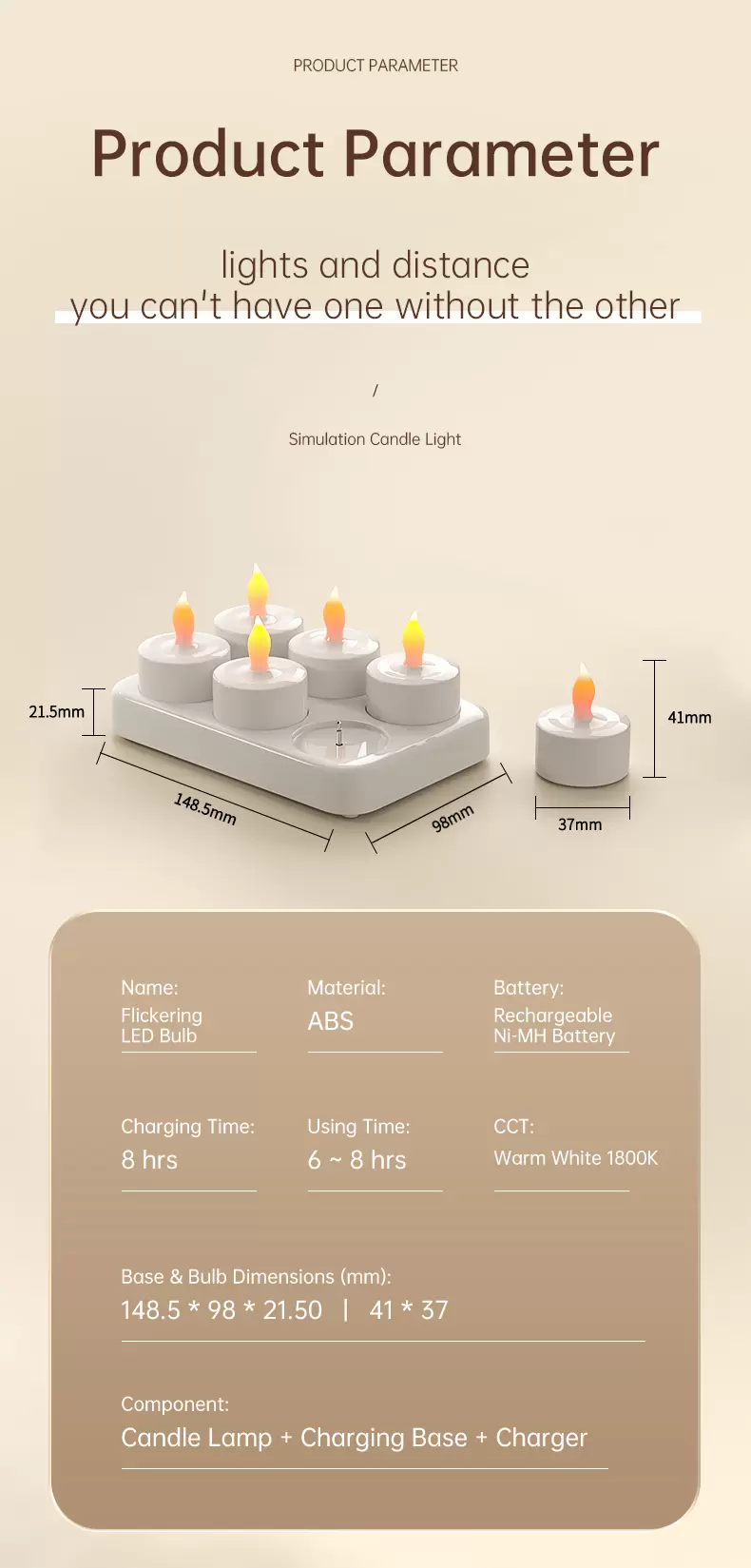 أضواء الشموع القابلة لإعادة الشحن
